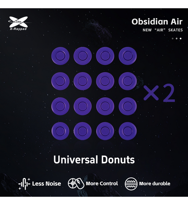 X-Raypad Obsidian Air Mouse Feet (Skates) - DIY Universal Donuts (Set of 2)