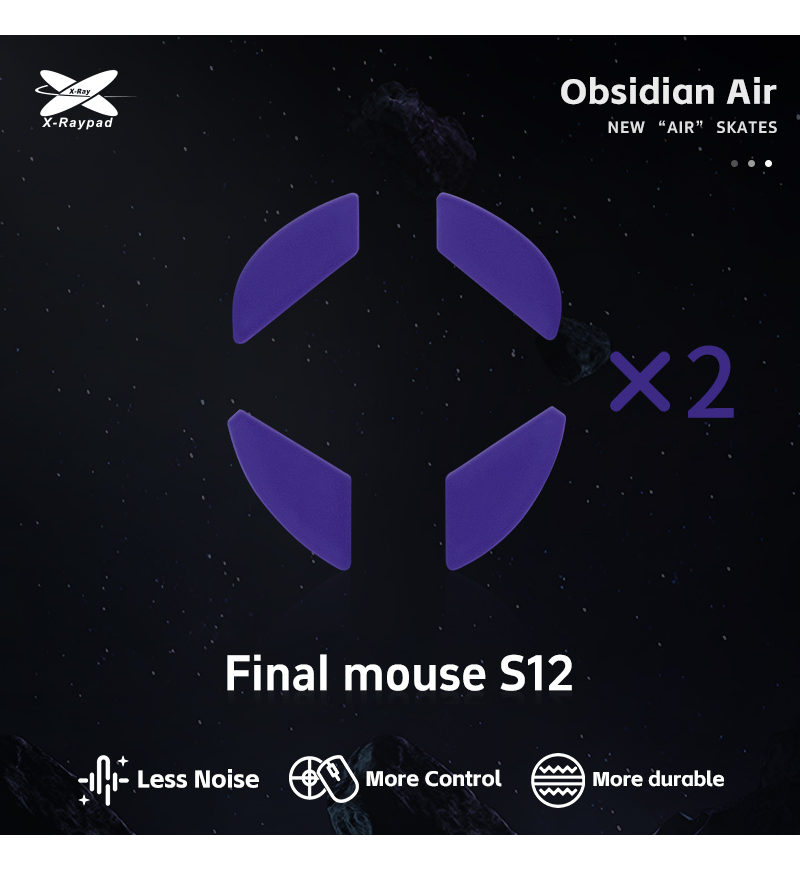 X-Raypad Obsidian Air Mouse Feet (Skates) - Finalmouse Starlight 12 (Set of 2)