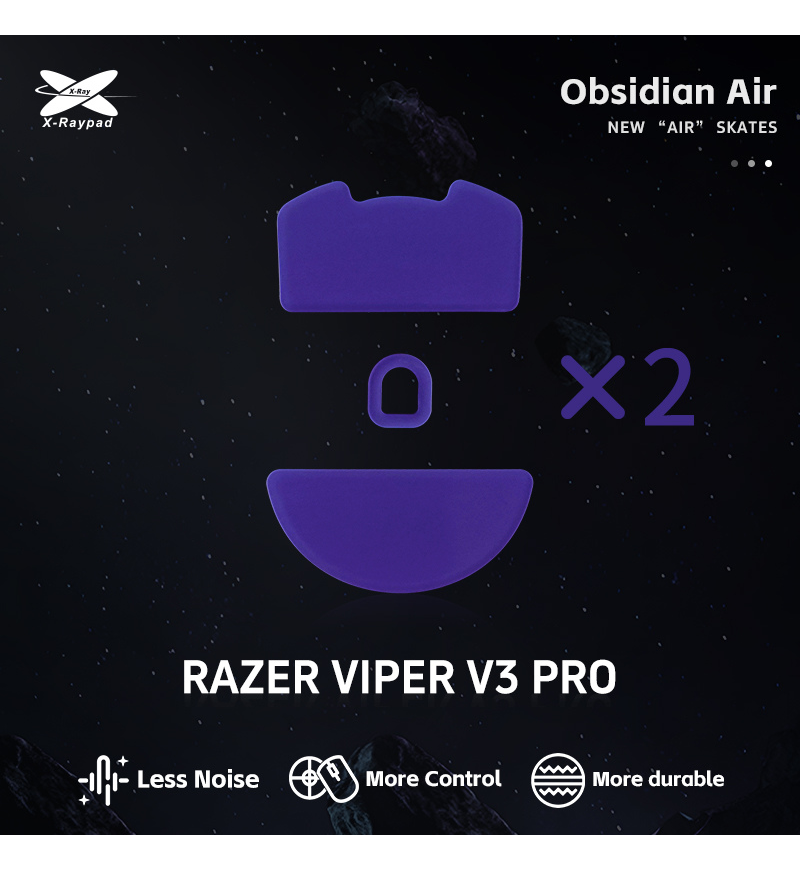 X-Raypad Obsidian Air Mouse Feet (Skates) - Razer Viper V3 Pro (Set of 2)