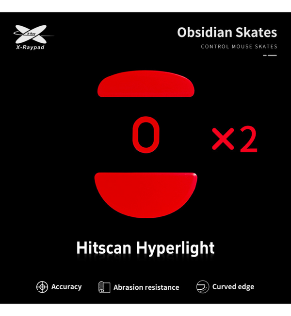 X-Raypad Obsidian Mouse Feet (Skates) - Hitscan Hyperlight (Set of 2)