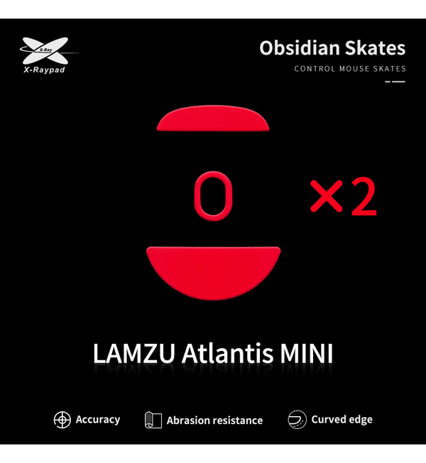 X-Raypad Obsidian Mouse Feet (Skates) - Lamzu Atlantis Mini (Set of 2)