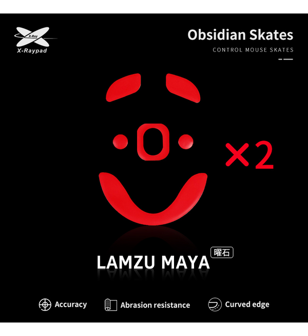 X-Raypad Obsidian Mouse Feet (Skates) - Lamzu Maya (Set of 2)
