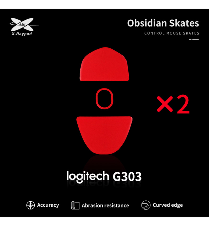 X-Raypad Obsidian Pure Control Mouse Feet (Skates) - Logitech G303 (Set of 2)