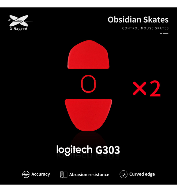 X-Raypad Obsidian Mouse Feet (Skates) - Logitech G303 (Set of 2)
