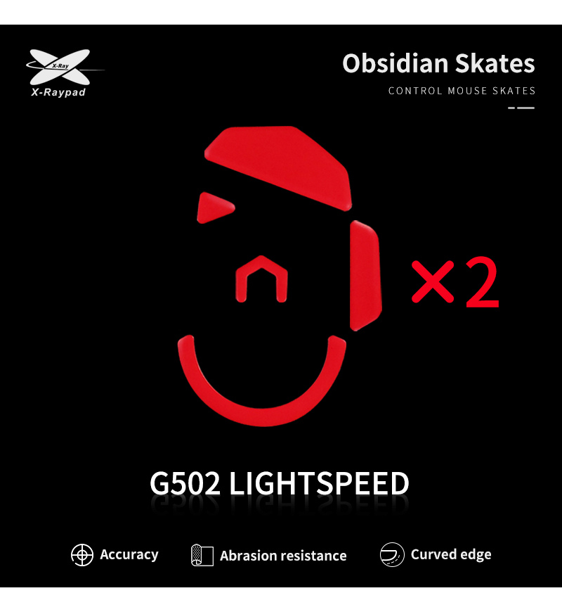 X-Raypad Obsidian Mouse Feet (Skates) - Logitech G502 Wireless Lightspeed (Set of 2)