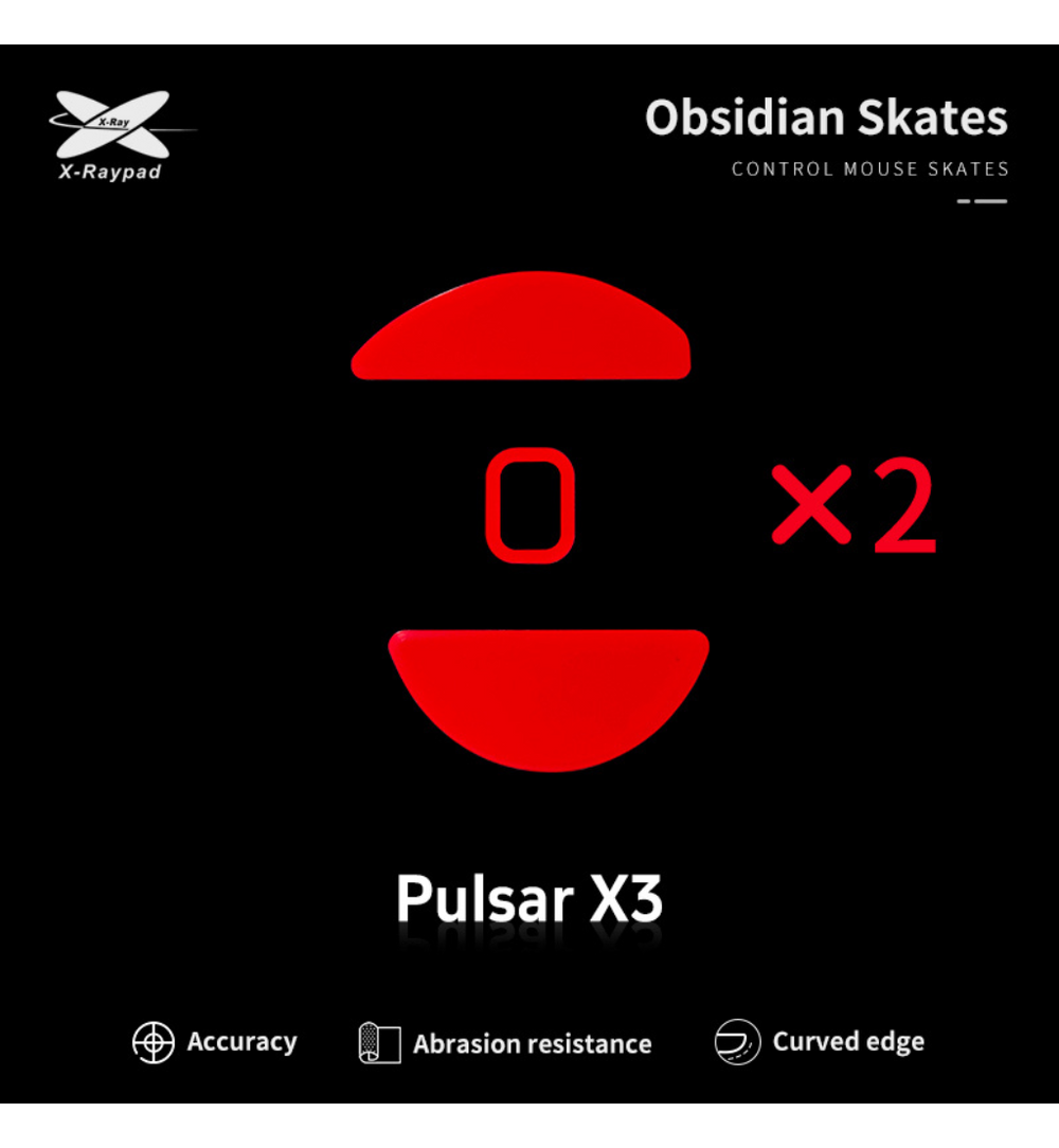 X-Raypad Obsidian Mouse Feet (Skates) - Pulsar X3 (Set of 2)