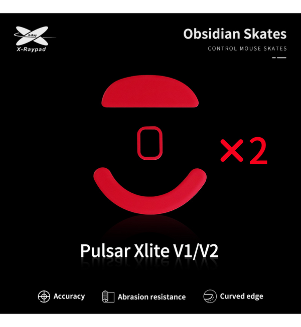 X-Raypad Obsidian Mouse Feet (Skates) - Pulsar Xlite Wireless V2 (Set of 2)