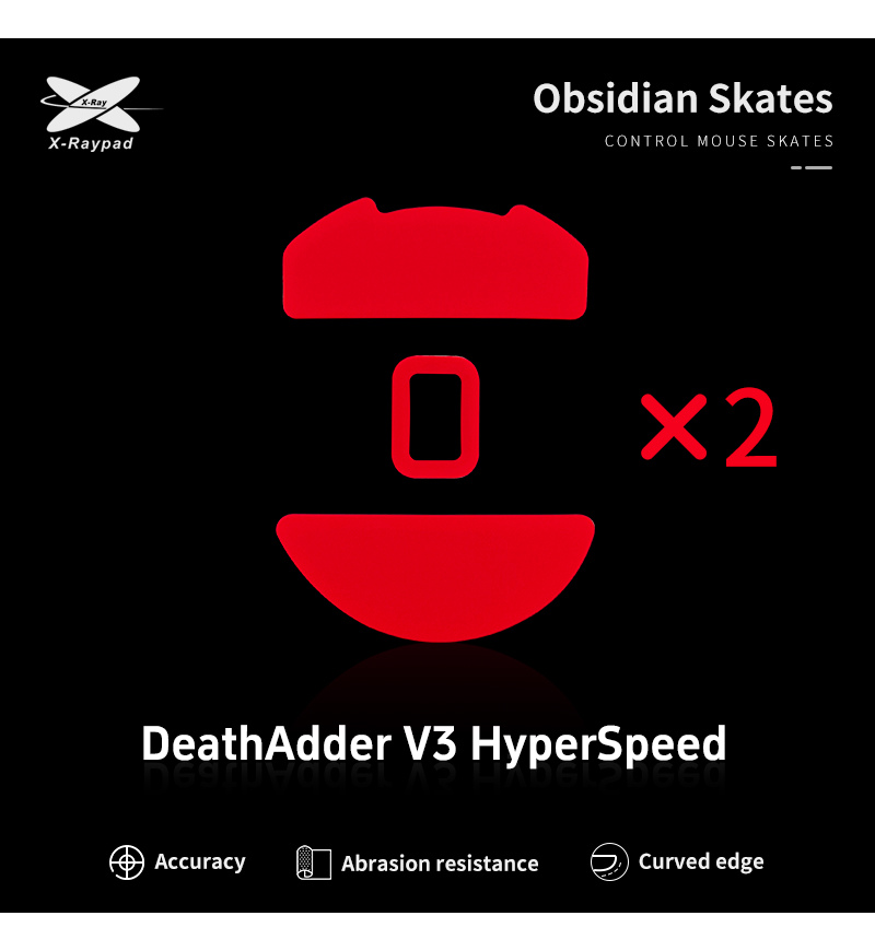 X-Raypad Obsidian Mouse Feet (Skates) - Razer Deathadder V3 Hyperspeed (Set of 2)