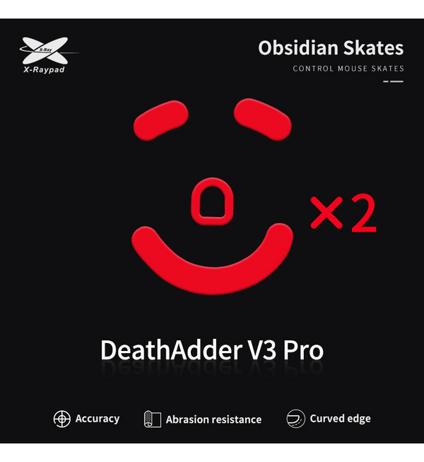 X-Raypad Obsidian Mouse Feet (Skates) - Razer Deathadder V3 Pro (Set of 2)