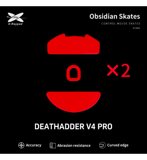 X-Raypad Obsidian Mouse Feet (Skates) - Razer Deathadder V4 Pro (Set of 2)