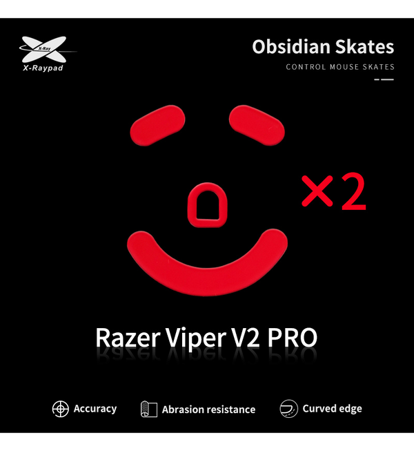 X-Raypad Obsidian Mouse Feet (Skates) - Razer Viper V2 Pro (Set of 2)