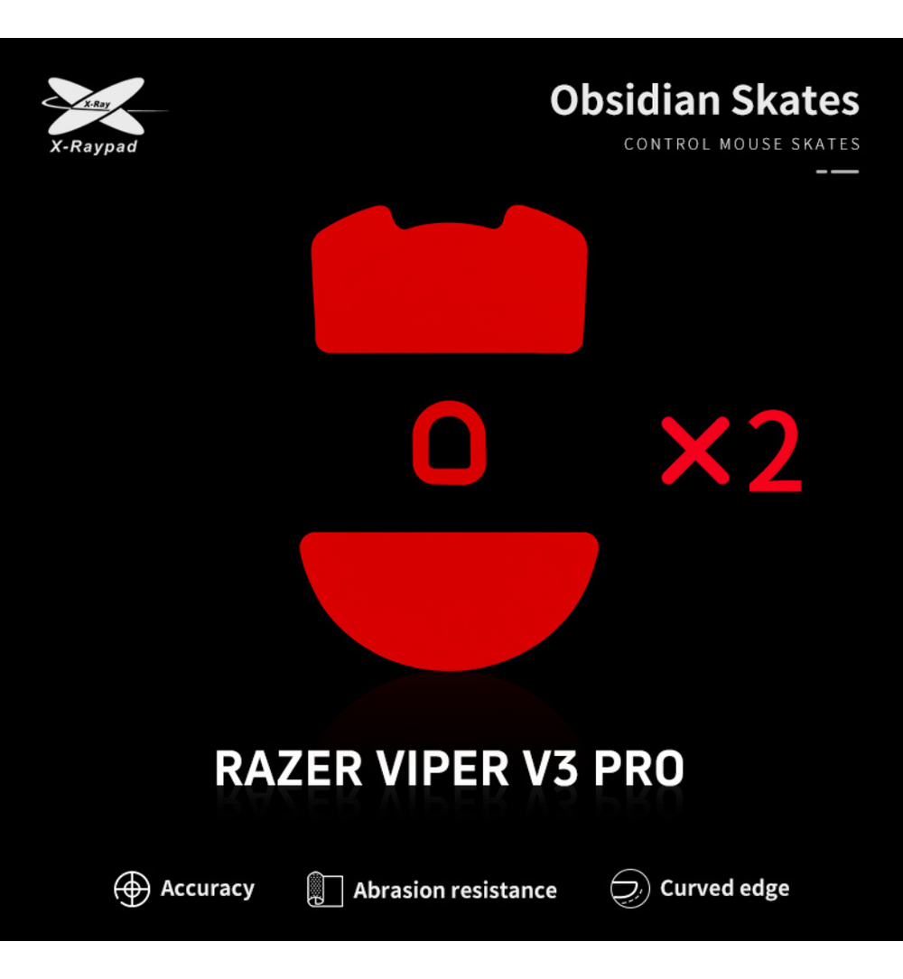 X-Raypad Obsidian Mouse Feet (Skates) - Razer Viper V3 Pro (Set of 2)