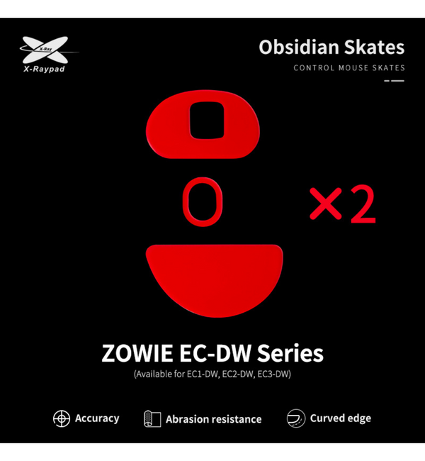 X-Raypad Obsidian Mouse Feet (Skates) - Zowie EC-DW (Set of 2)