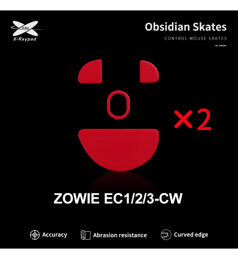 X-Raypad Obsidian Mouse Feet (Skates) - Zowie EC1-CW / EC2-CW / EC3-CW (Set of 2)