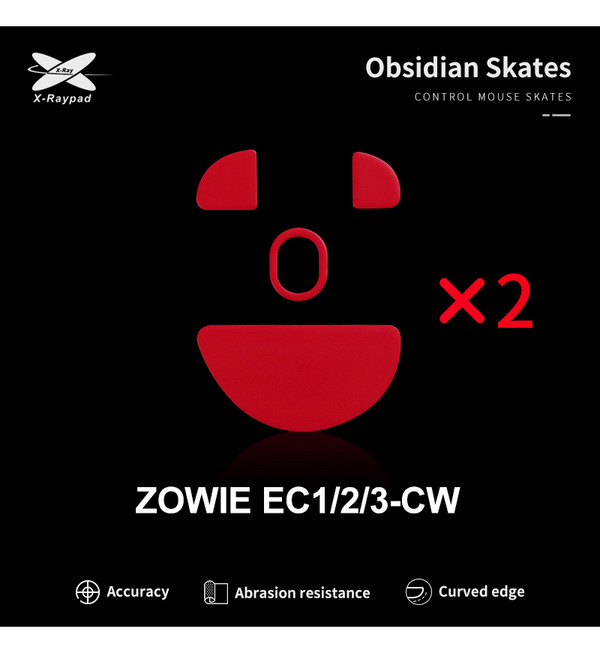 X-Raypad Obsidian Mouse Feet (Skates) - Zowie EC1-CW / EC2-CW / EC3-CW (Set of 2)