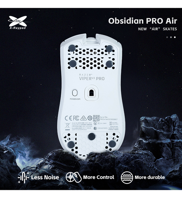 X-Raypad Obsidian Pro Air Mouse Feet (Skates) - DIY Universal 1.0mm Dots (Set of 2)