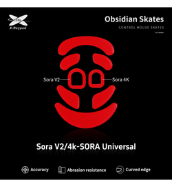 X-Raypad Obsidian Pure Control Mouse Feet (Skates) - Ninjutso Sora 4K / Sora V2 (1x Sora 4K & 1x Sora V2)