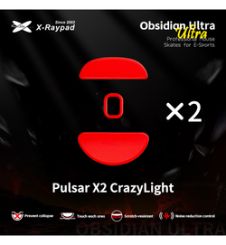 X-Raypad Obsidian Ultra Series Consistency & Control Mouse Feet (Skates) - Pulsar X2 CrazyLight (Set of 2)