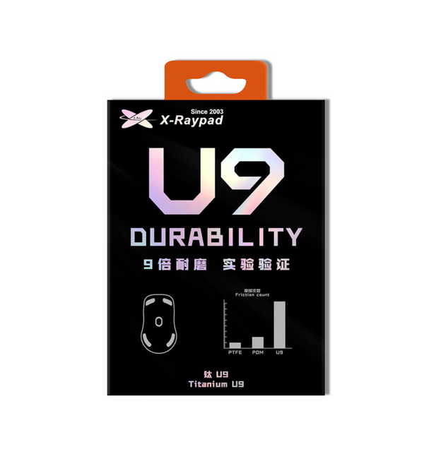 X-Raypad Titanium U9 Ultra Mouse Feet (Skates) - Universal Dots 8mm (Set of 2)
