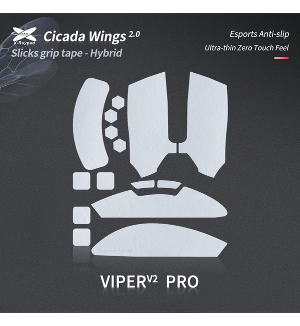 X-Raypad White Cicada Wings V2 Slicks Grip - Razer Viper V2 Pro