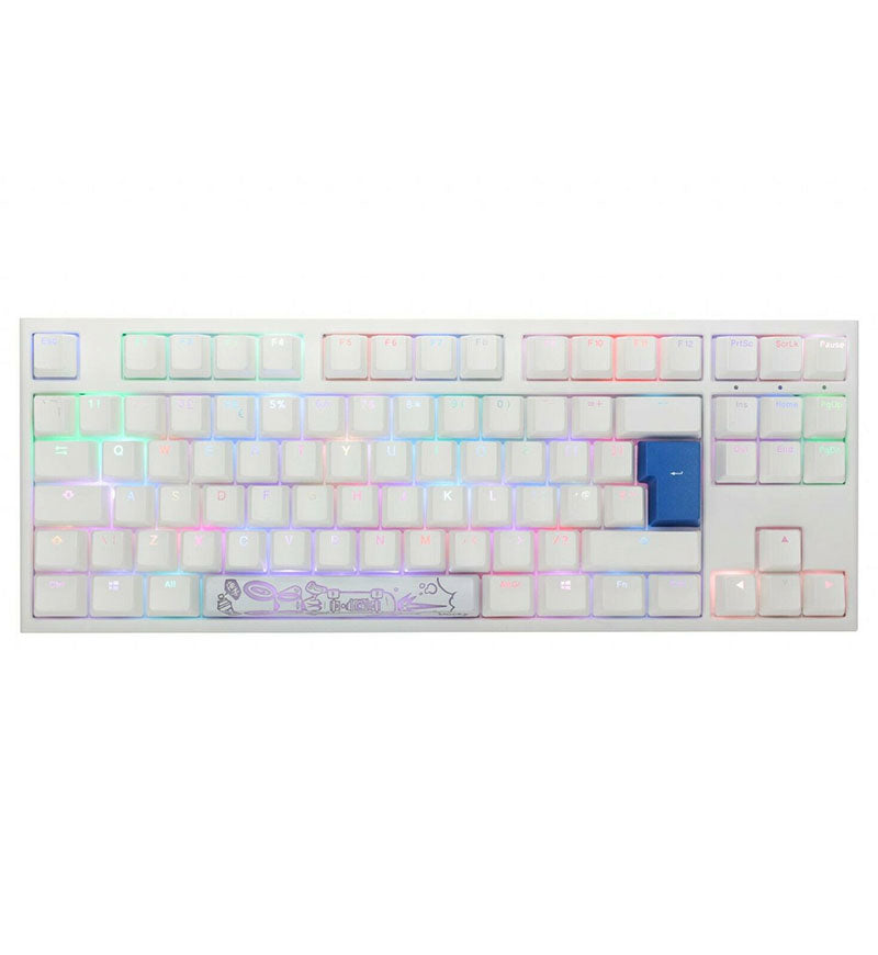 Ducky One 2 TKL Pure White RGB Mechanical Keyboard - Cherry MX Black Switches