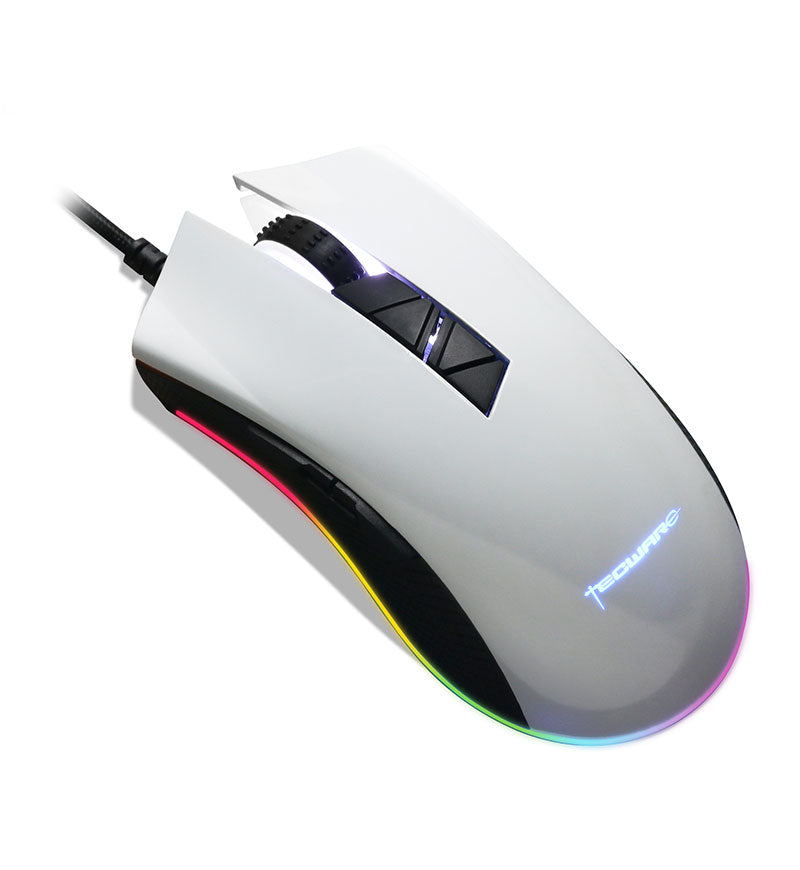 Tecware Torque Plus RGB 97g Optical Mouse - Gloss White