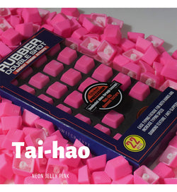 Tai-Hao TPR Rubber Double Shot Backlit 22 Keycaps - Neon Jelly Pink