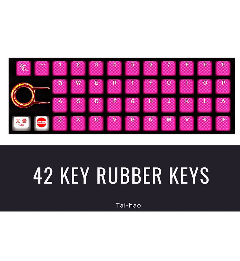 Tai-Hao TPR Rubber Double Shot Backlit 42 Keycaps - Neon Pink