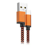 GE4R 2m USB Type-C Orange & Black Braided Cable (USB-A to USB-C)