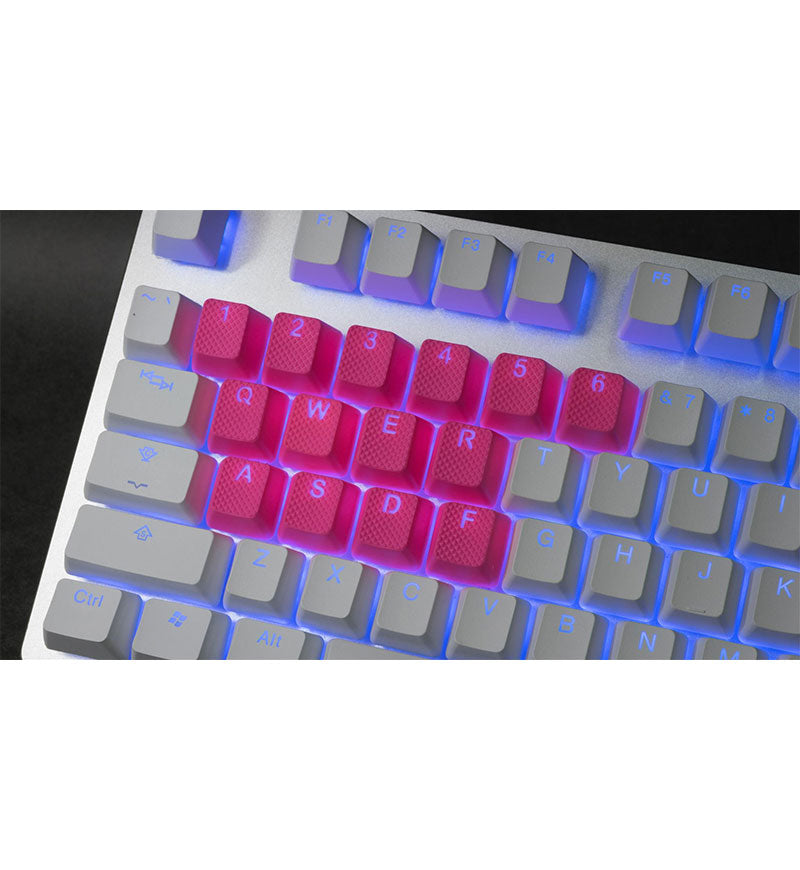 Tai-Hao TPR Rubber Double Shot Backlit 18 Keycaps - Neon Pink