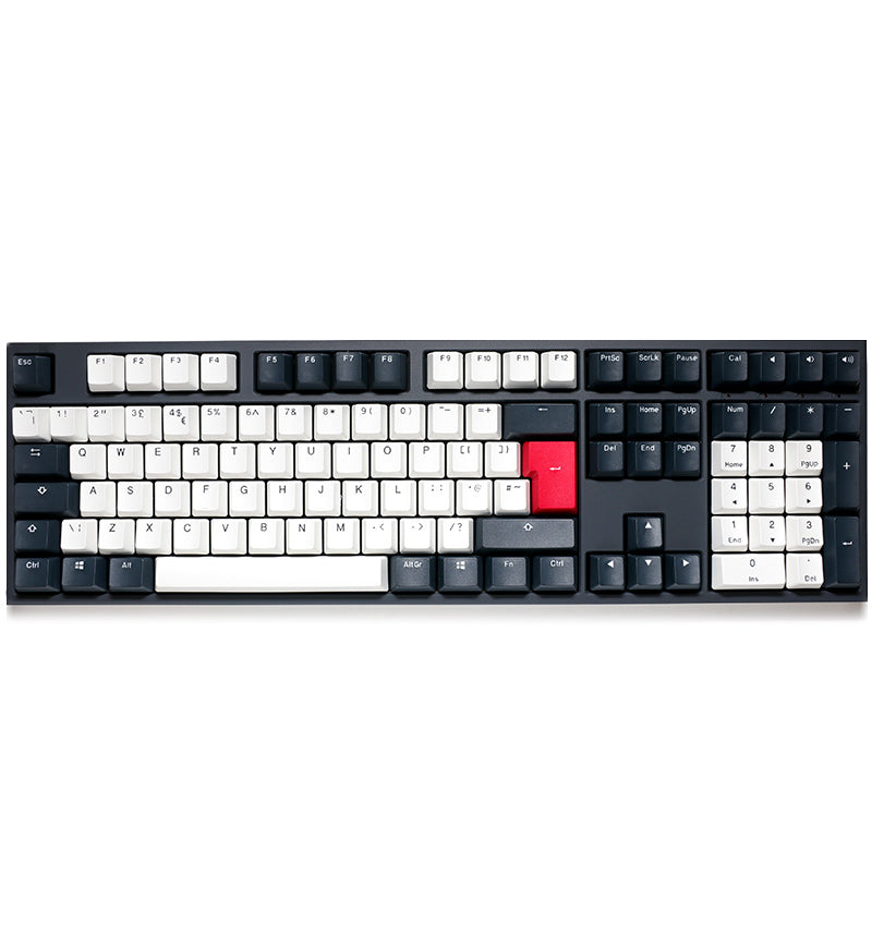 Ducky One 2 Tuxedo Non-Backlit Mechanical Keyboard - Cherry MX Silent Red Switches