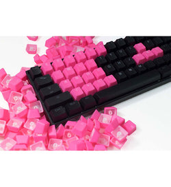 Tai-Hao TPR Rubber Double Shot Backlit 22 Keycaps - Neon Jelly Pink