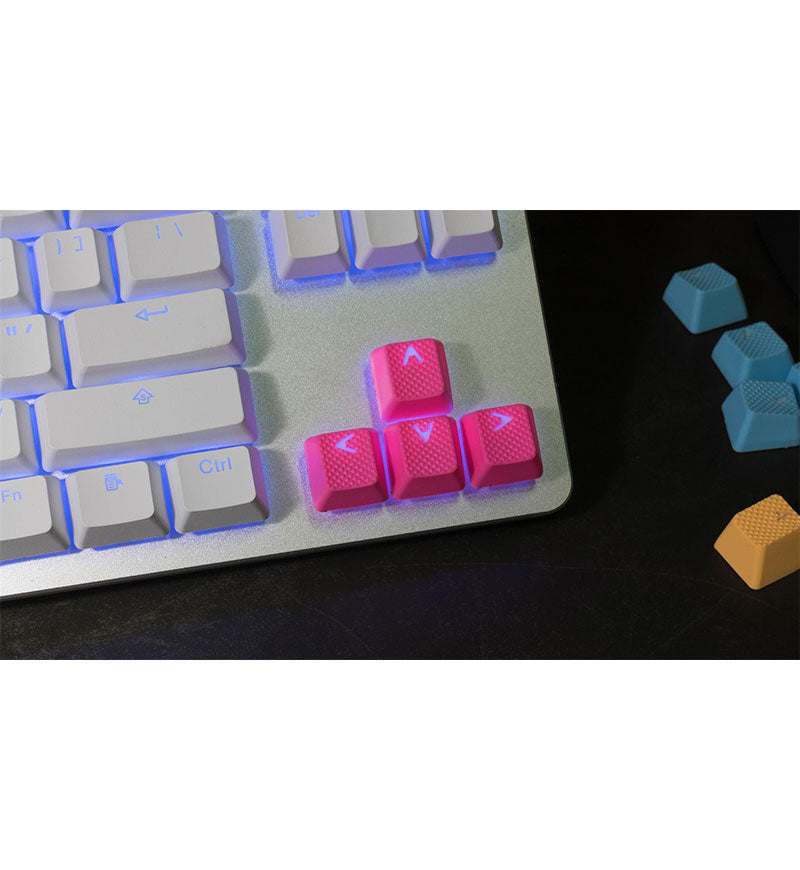 Tai-Hao TPR Rubber Double Shot Backlit 18 Keycaps - Neon Pink