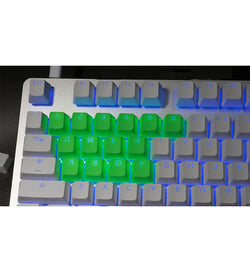 Tai-Hao TPR Rubber Double Shot Backlit 18 Keycaps - Neon Green