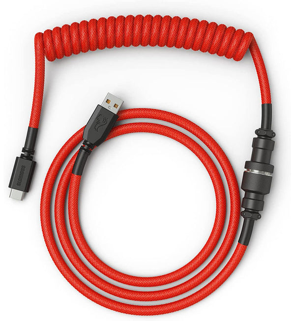 Glorious Coiled Keyboard Cable - Crimson Red (USB-A to USB-C)