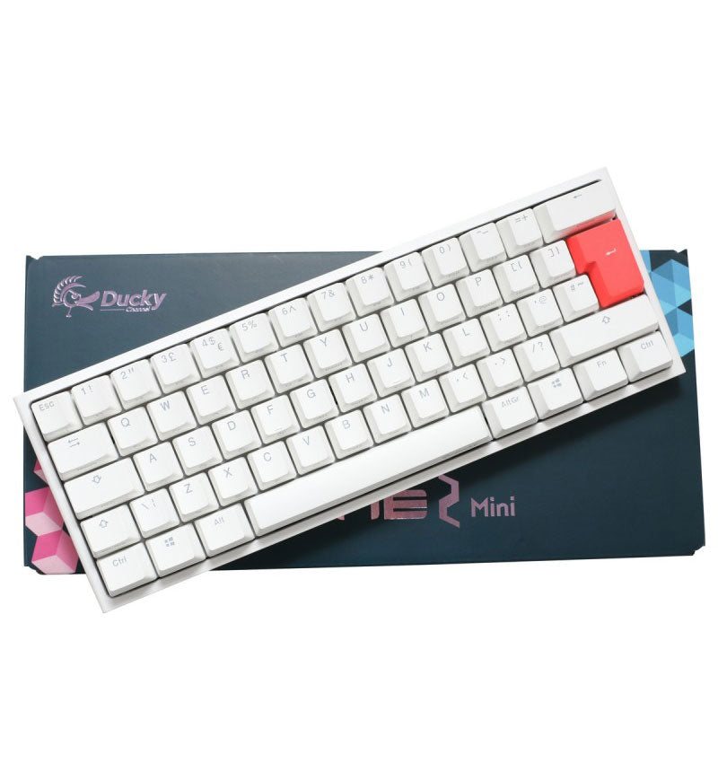 Ducky One 2 Mini Pure White v2 RGB 60% Mechanical Keyboard - Cherry MX Red Switches