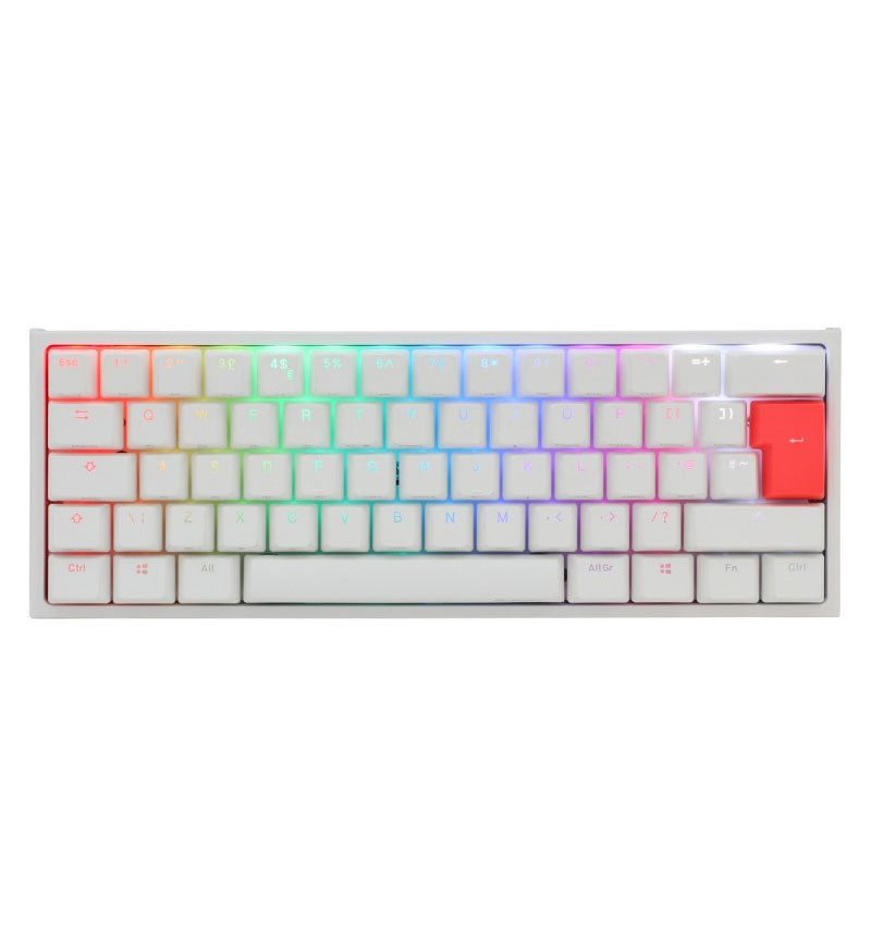 Ducky One 2 Mini Pure White v2 RGB 60% Mechanical Keyboard - Cherry MX Red Switches