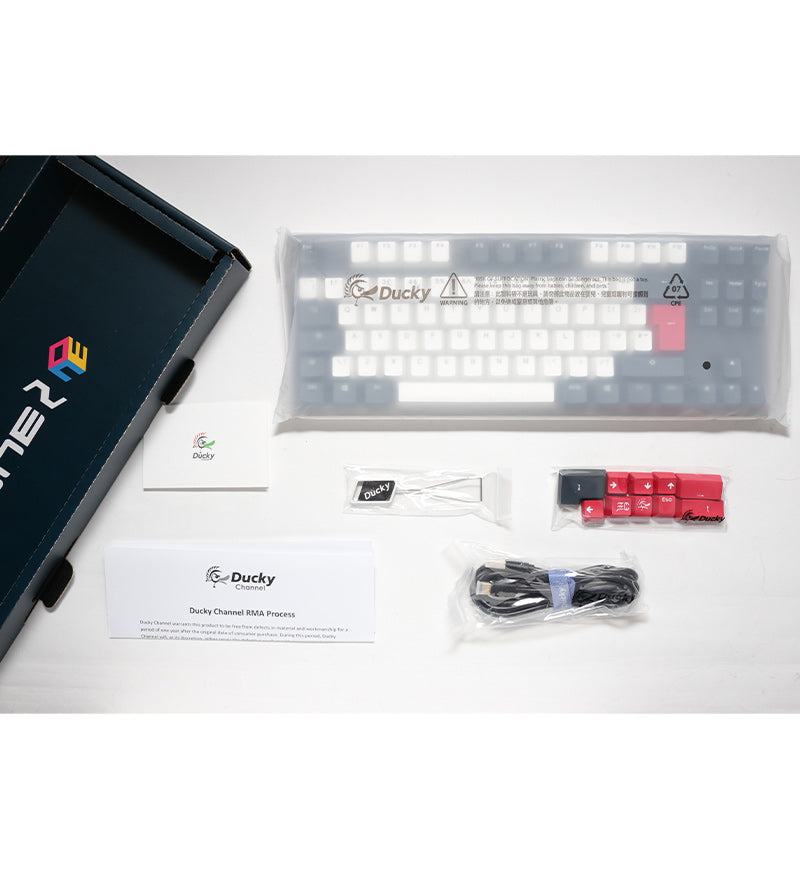 Ducky One 2 TKL Tuxedo Non-Backlit Mechanical Keyboard - Cherry MX Speed Silver Switches