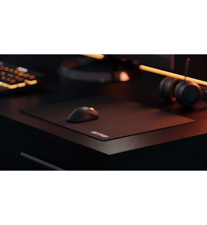 SkyPAD Glass 3.0 XL Mouse Pad (Text Logo) - Black