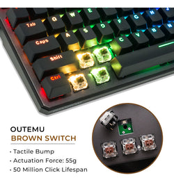 Tecware Phantom 88 TKL RGB Mechanical Keyboard - Outemu Brown Switches