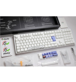 Ducky One 3 Pure White RGB Mechanical Keyboard - Cherry MX Clear