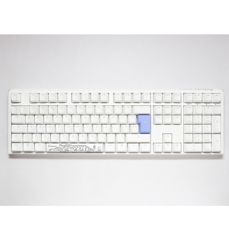 Ducky One 3 Pure White RGB Mechanical Keyboard - Cherry MX Silent Red