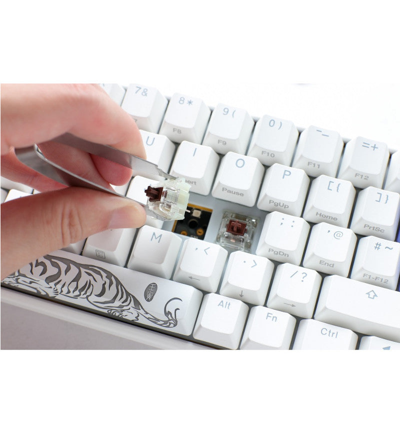 Ducky One 3 Pure White SF RGB Mechanical Keyboard - Cherry MX Red