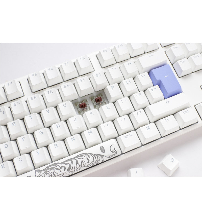 Ducky One 3 Pure White TKL RGB Mechanical Keyboard - Cherry MX Black