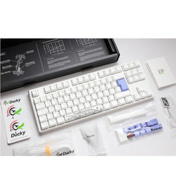 Ducky One 3 Pure White TKL RGB Mechanical Keyboard - Cherry MX Black