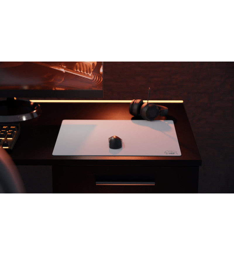 SkyPAD Glass 3.0 XL Mouse Pad (Cloud Logo) - White