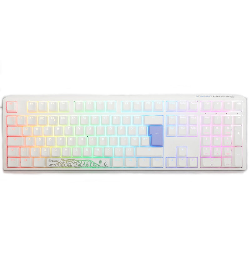 Ducky One 3 Pure White RGB Mechanical Keyboard - Cherry MX Blue