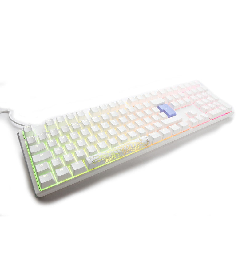 Ducky One 3 Pure White RGB Mechanical Keyboard - Cherry MX Blue