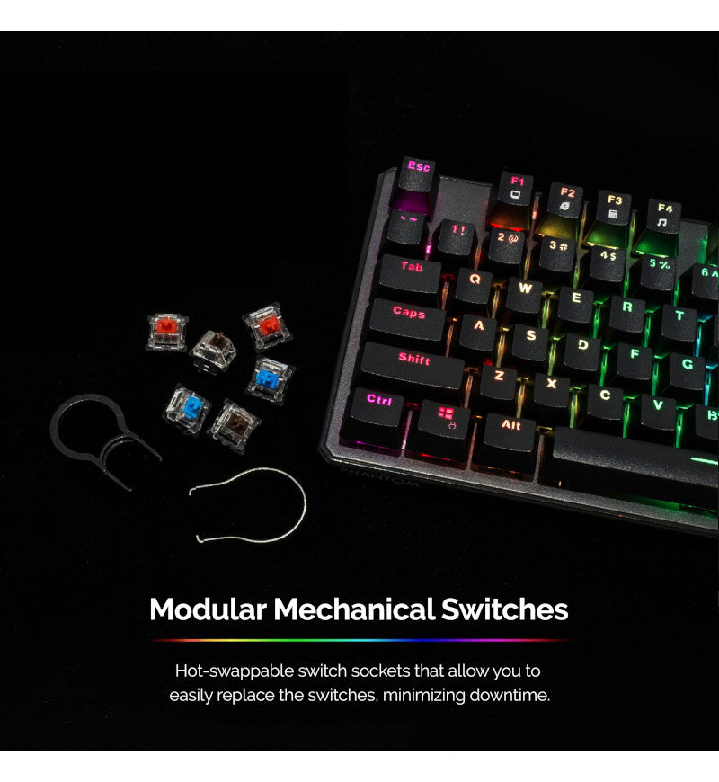 Tecware Phantom 88 TKL RGB Mechanical Keyboard - Outemu Red Switches