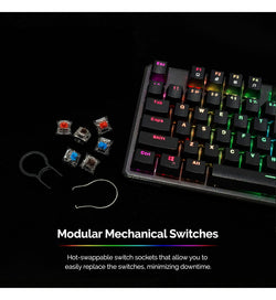 Tecware Phantom 88 TKL RGB Mechanical Keyboard - Outemu Red Switches